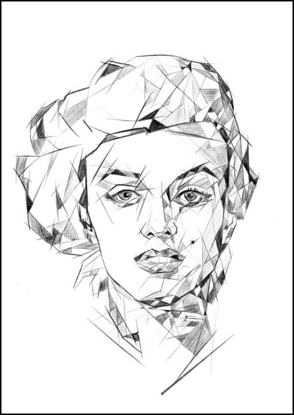 Plakat, Geometryczna Marylin Monroe II, 70x100 cm