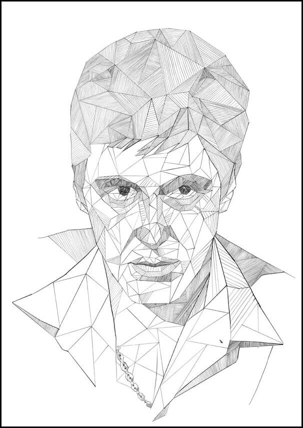 Plakat, Geometryczny Al Pacino, 40x60 cm