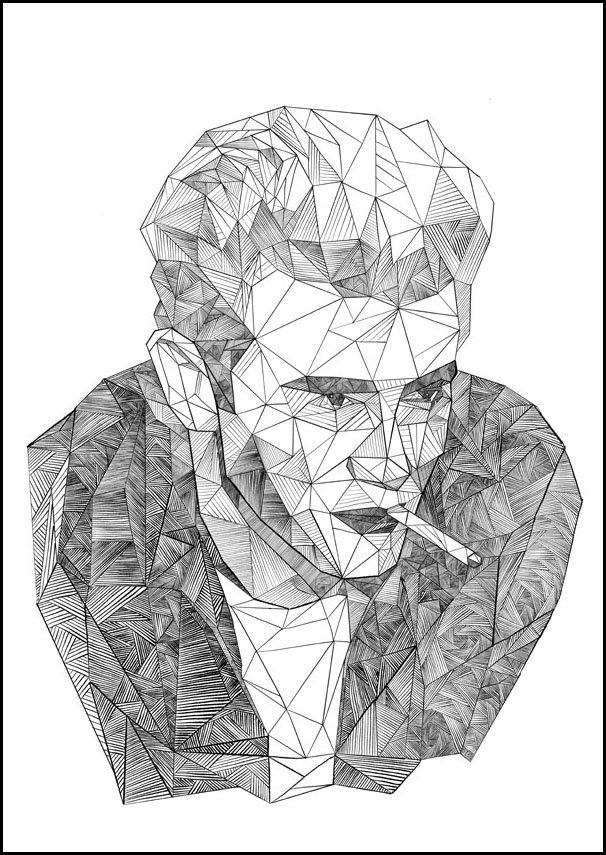 Plakat, Geometryczny James Dean, 40x50 cm