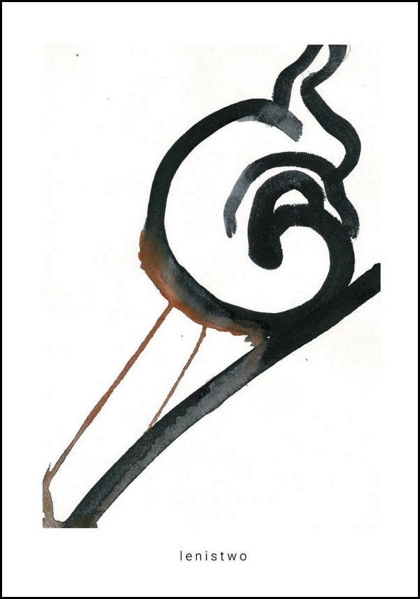 Plakat, 7. Lenistwo, 40x50 cm