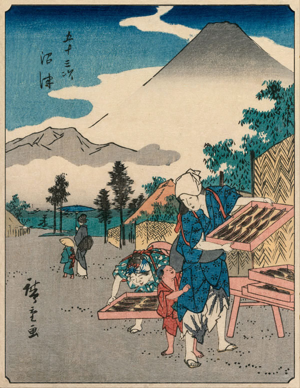 Plakat, The Fifty-Three Stations of the Tokaido Numazu, Hiroshige, 61x91,5 cm