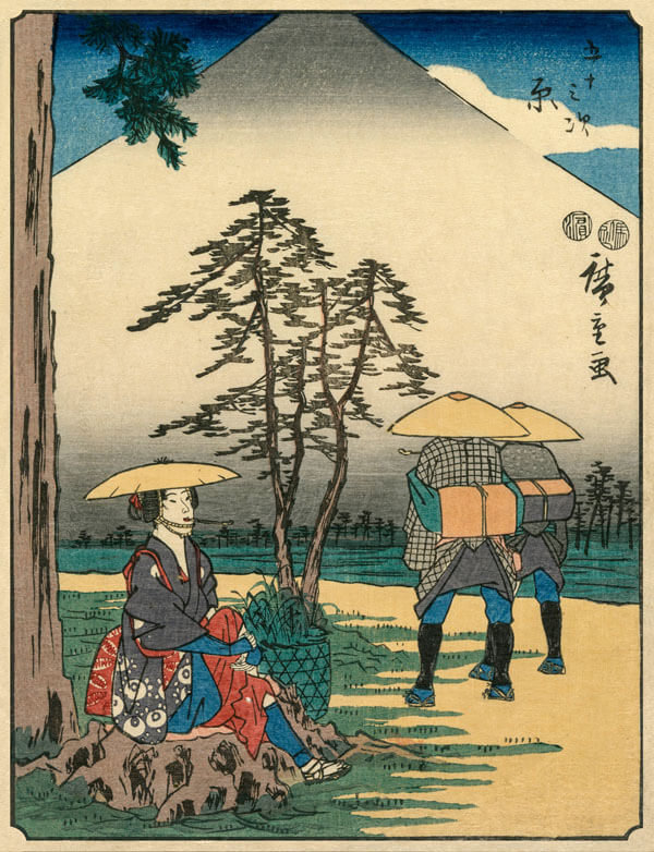 Plakat, The Fifty-Three Stations of the Tokaido Hara, Hiroshige, 50x70 cm