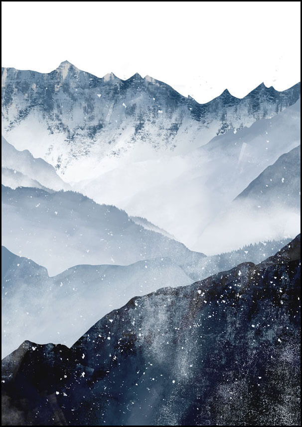 Plakat, Wzgórza, poranek, 70x100 cm