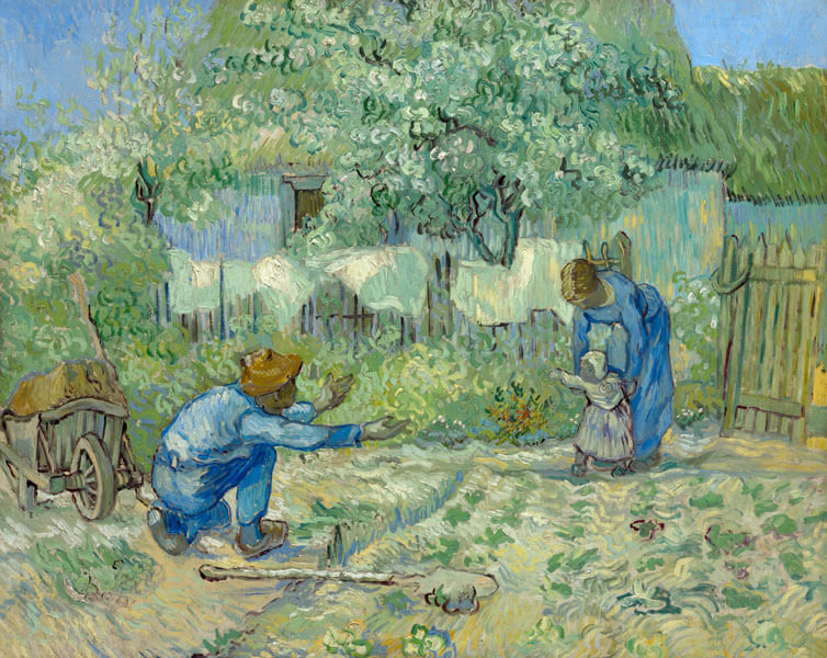 First Steps, after Millet, Vincent van Gogh - plakat 42x29,7 cm