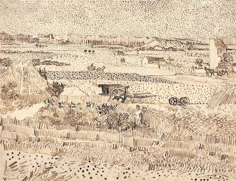 Plakat, Harvest The Plain of La Crau, Vincent van Gogh, 80x60 cm