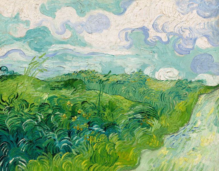 Plakat, Green Wheat Fields, Auvers, Vincent van Gogh, 29,7x21 cm