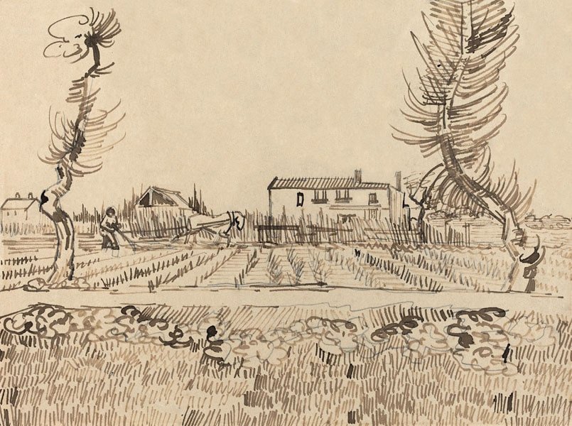 Plakat, Ploughman in the Fields near Arles, Vincent van Gogh, 91,5x61 cm
