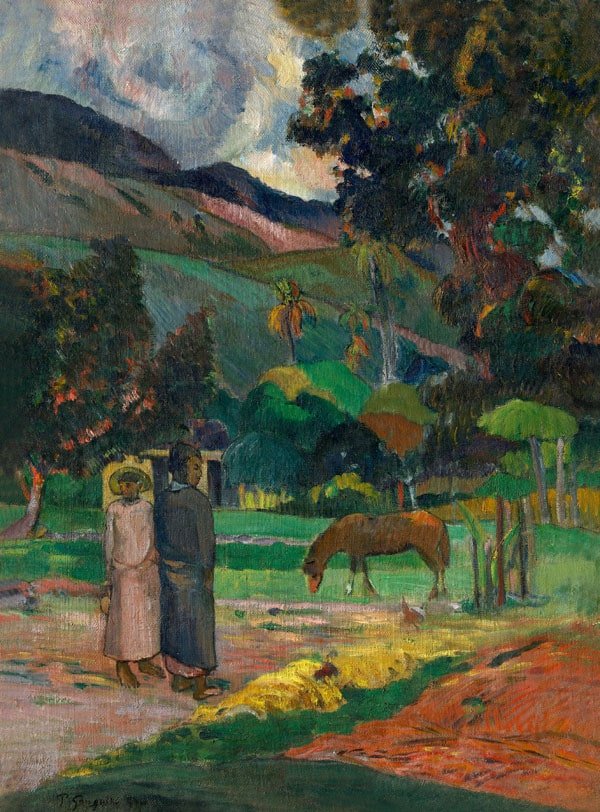 Plakat, Tahitian Landscape, Paul Gauguin, 50x70 cm