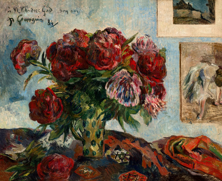Plakat, Still Life with Peonies, Paul Gauguin, 100x70 cm