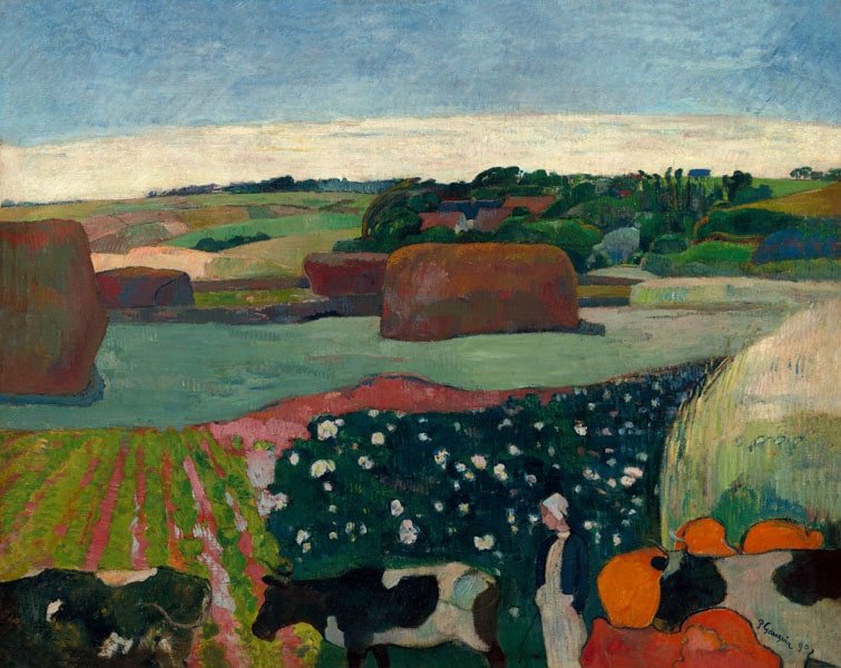 Plakat, Haystacks in Brittany, Paul Gauguin, 40x30 cm
