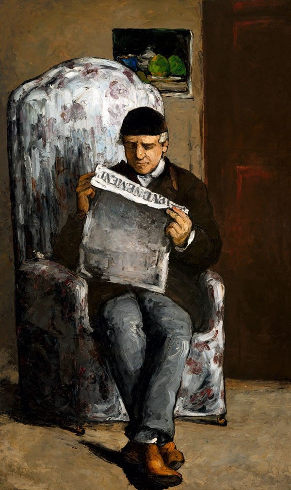 Plakat, The Artist&rsquo;s Father, Reading LÉvénement, Paul Cézanne, 61x91,5 cm