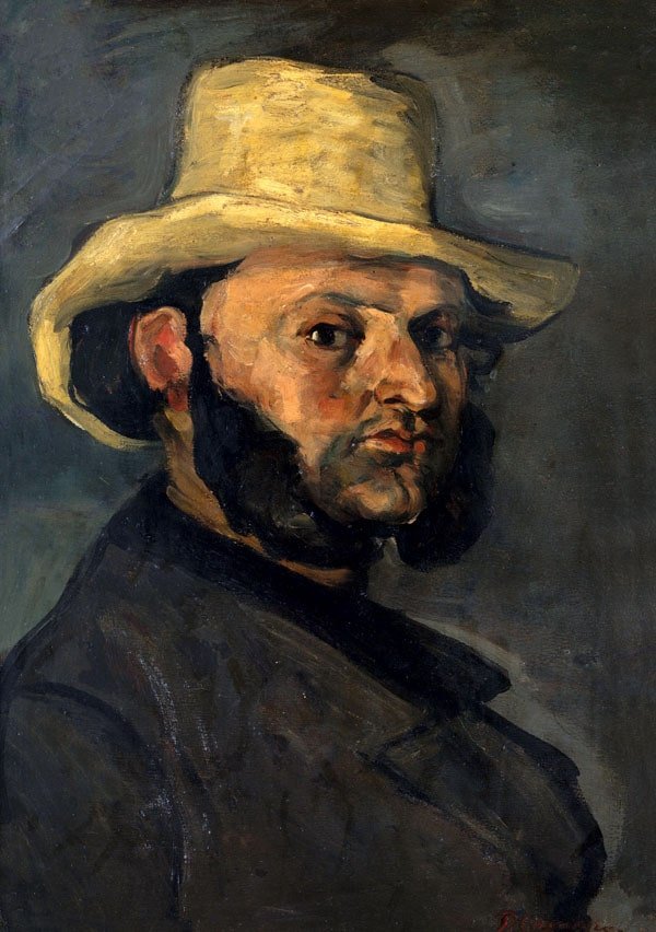 Plakat, Gustave Boyer in a Straw Hat, Paul Cézanne, 40x50 cm