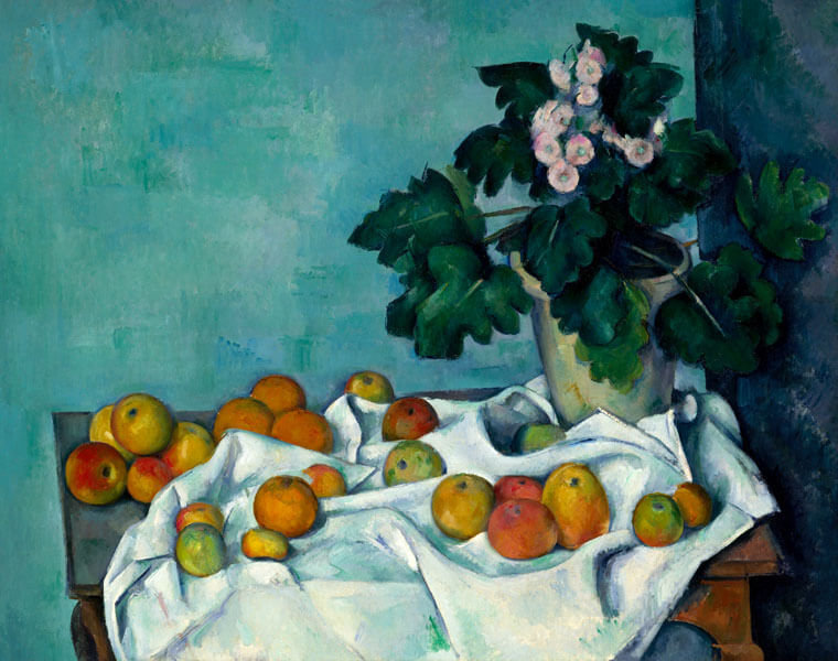 Galeria Plakatu, Plakat, Still Life With Apples And A Pot Of Primroses, Paul Cézanne, 100X70 Cm