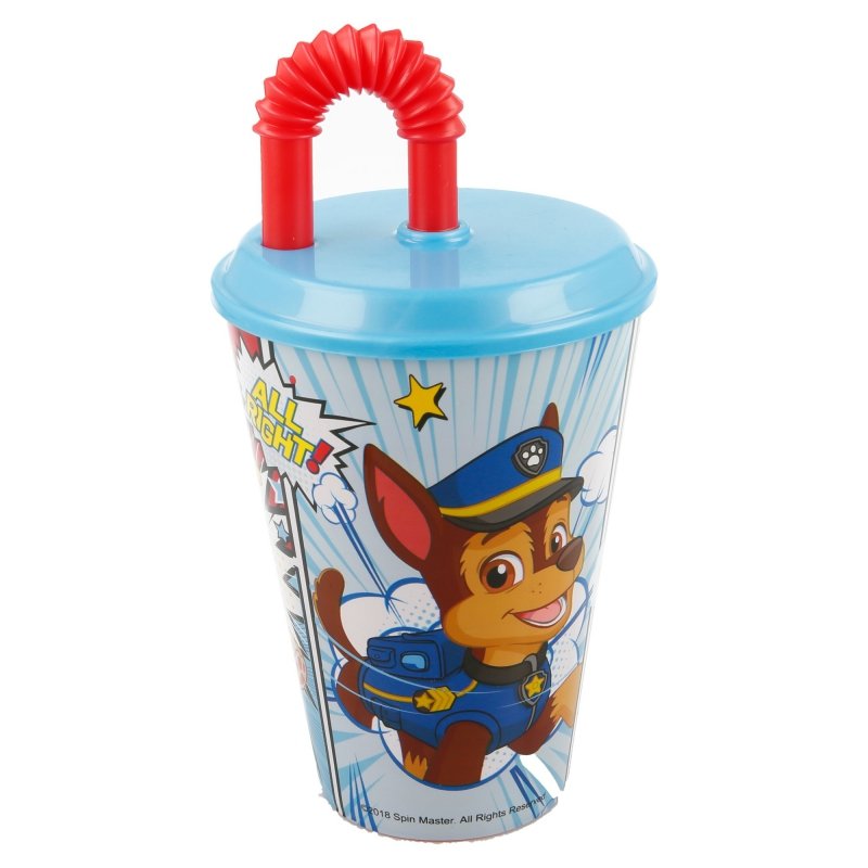 Kubek plastikowy ze słomką Paw Patrol 430 ml