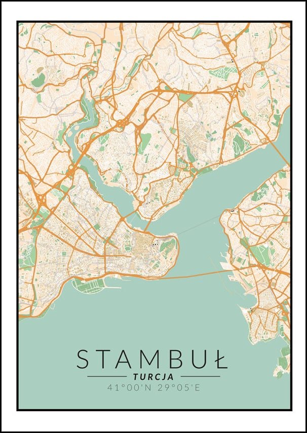 Galeria Plakatu, Plakat, Stambuł Mapa Kolorowa, 20x30 cm