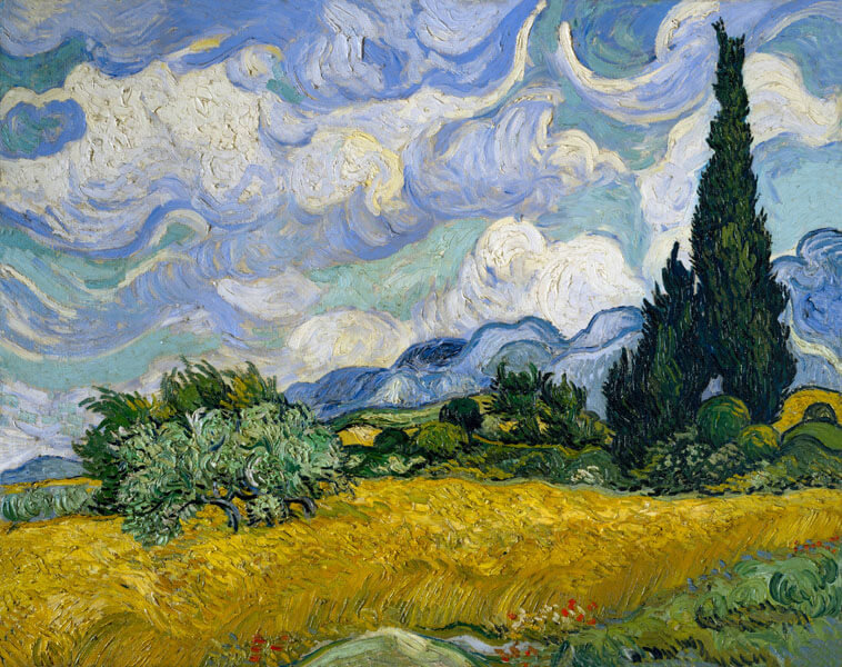 Galeria Plakatu, Plakat, Pole Pszenicy Z Cyprysami, Vincent Van Gogh, 30x20 cm