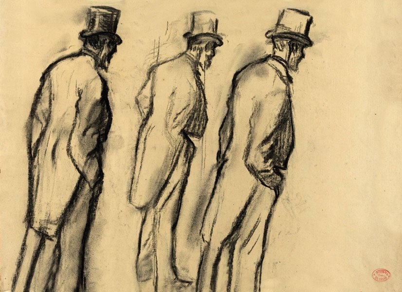 Galeria Plakatu, Plakat, Three Studies Of Ludovic Halévy Standing, Edgar Degas, 29,7x21 cm