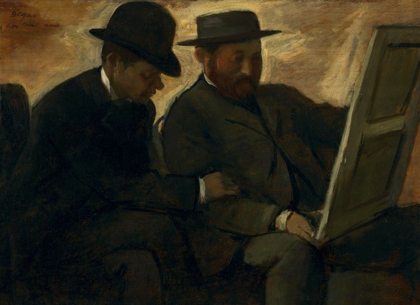 Galeria Plakatu, Plakat, Paul Lafond And Alphonse Cherfils Examining A Painting, Edgar Degas, 91,5x61 cm