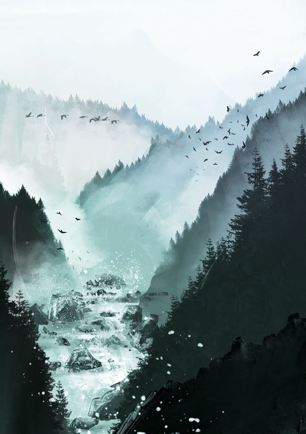 Galeria Plakatu, Plakat, Rzeka W Górach, 30x40 cm