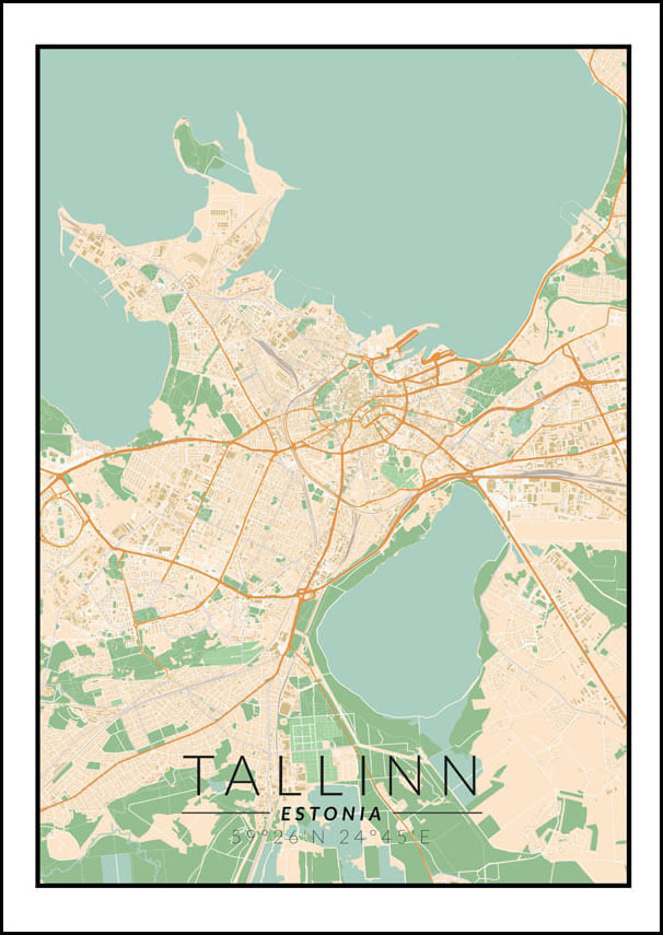Galeria Plakatu, Plakat, Tallin Mapa Kolorowa, 50x70 cm