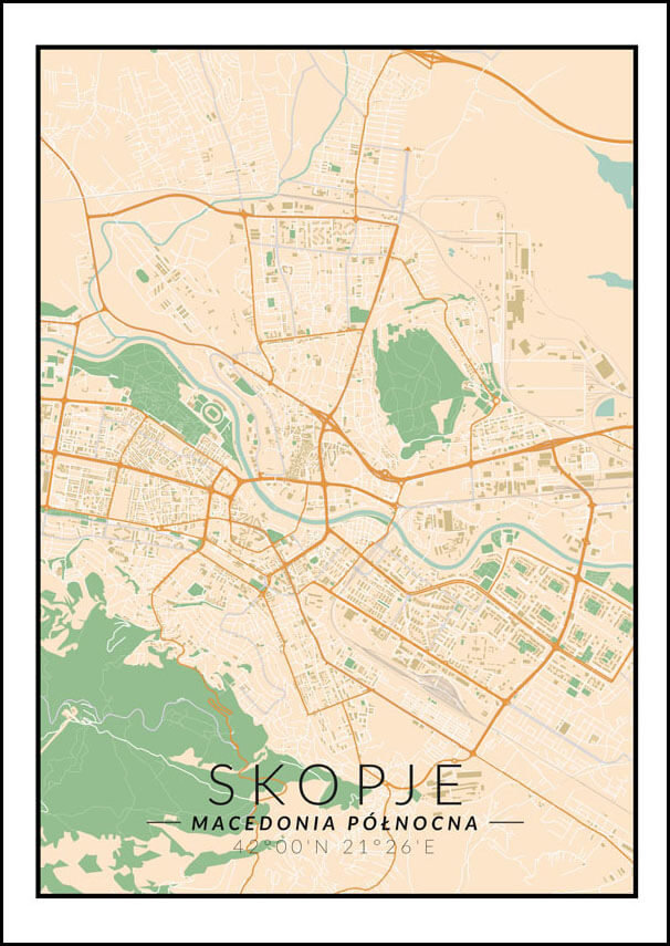 Galeria Plakatu, Plakat, Skopje Mapa Kolorowa, 42x59,4 cm