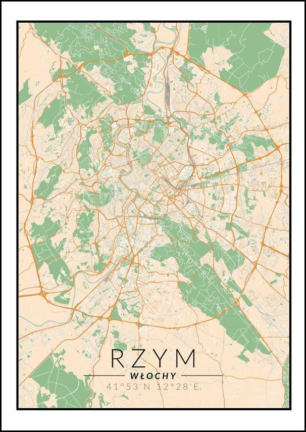 Galeria Plakatu, Plakat, Rzym Mapa Kolorowa, 42x59,4 cm