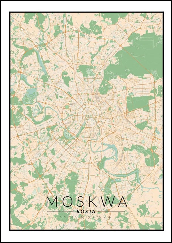 Galeria Plakatu, Plakat, Moskwa Mapa Kolorowa, 29,7x42 cm
