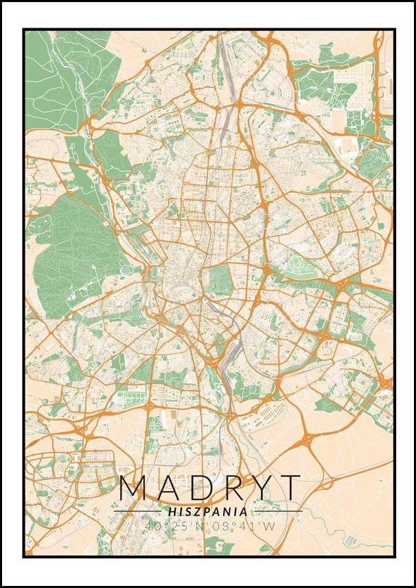 Galeria Plakatu, Plakat, Madryt Mapa Kolorowa, 40x60 cm