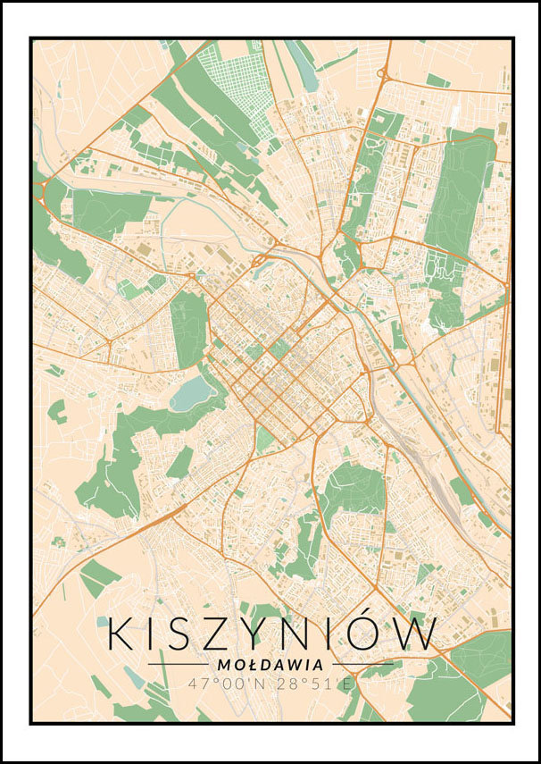 Galeria Plakatu, Plakat, Kiszyniow Mapa Kolorowa, 40x50 cm