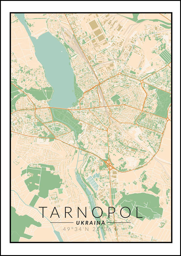 Galeria Plakatu, Plakat, Tarnopol Mapa Kolorowa, 59,4x84,1 cm