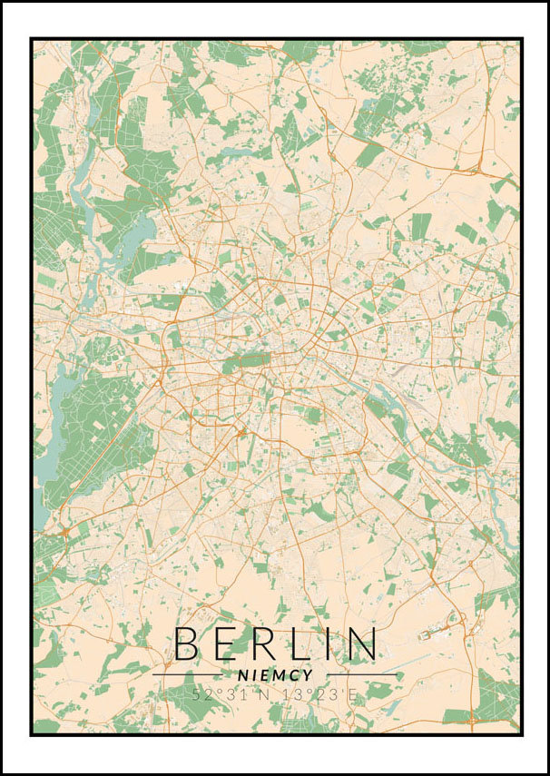 Galeria Plakatu, Plakat, Berlin Mapa Kolorowa, 30x40 cm