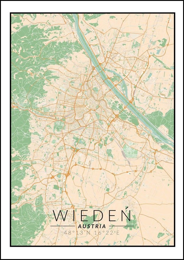 Galeria Plakatu, Plakat, Wiedeń Mapa Kolorowa, 50x70 cm