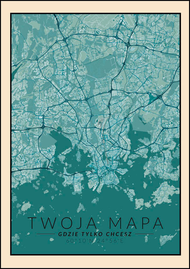 Galeria Plakatu, Plakat, Mapa Twojego Miasta Vintage, 21x29,7 cm