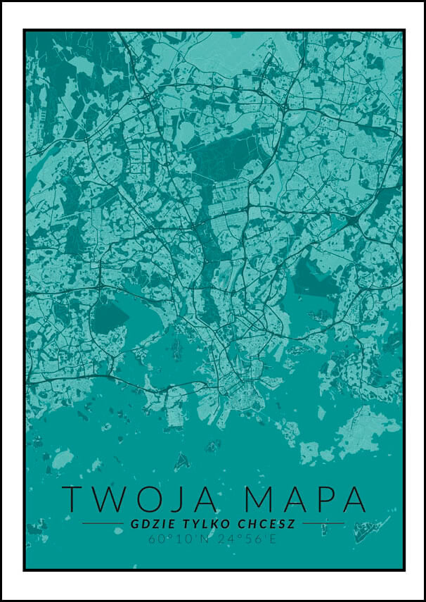 Galeria Plakatu, Plakat, Mapa Twojego Miasta Blue, 20x30 cm