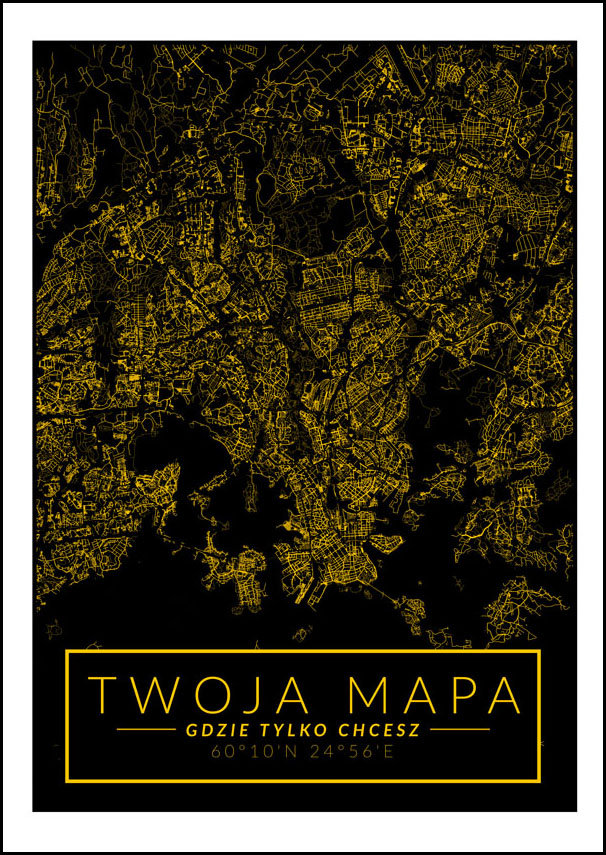 Galeria Plakatu, Plakat, Mapa Twojego Miasta Złota, 60x80 cm