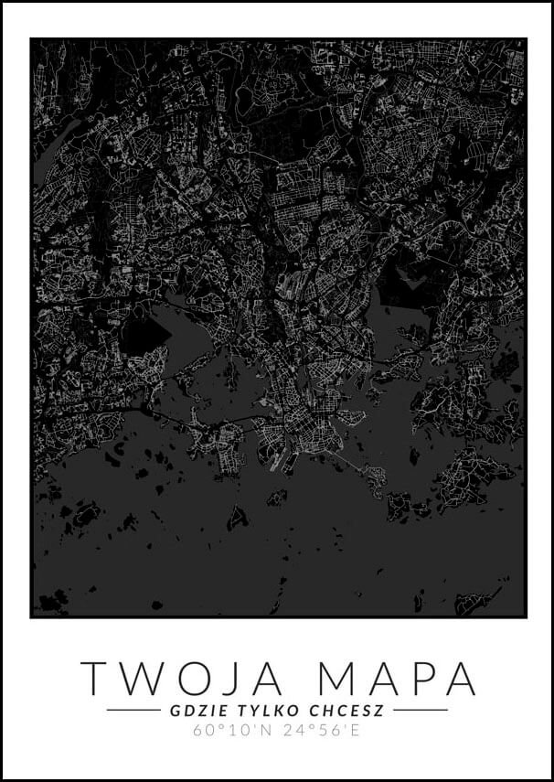 Galeria Plakatu, Plakat, Mapa Twojego Miasta Czarna, 61x91,5 cm