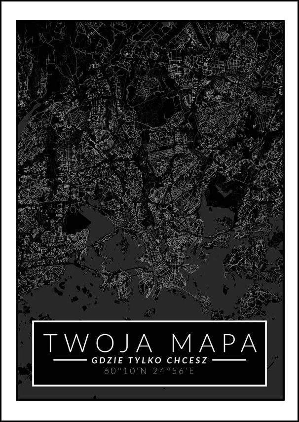 Galeria Plakatu, Plakat, Mapa Twojego Miasta Dark, 29,7x42 cm