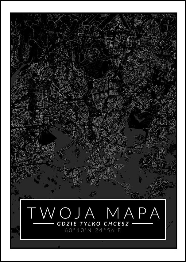 Galeria Plakatu, Plakat, Mapa Twojego Miasta Dark, 50x70 cm