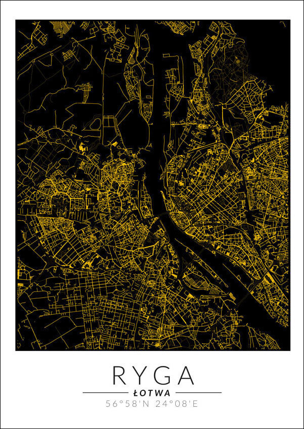 Galeria Plakatu, Plakat, Ryga Złota Mapa, 29,7x42 cm