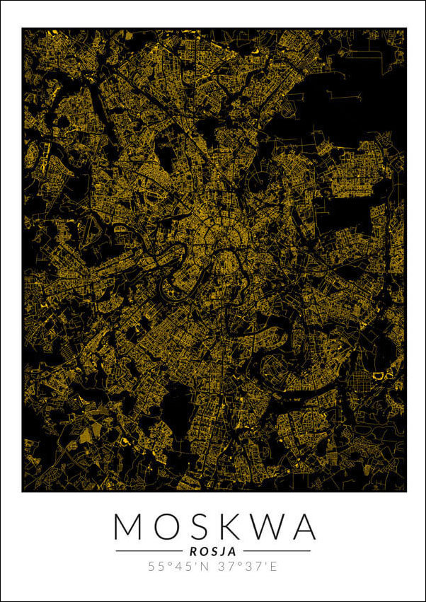 Galeria Plakatu, Plakat, Moskwa Złota Mapa, 30x40 cm