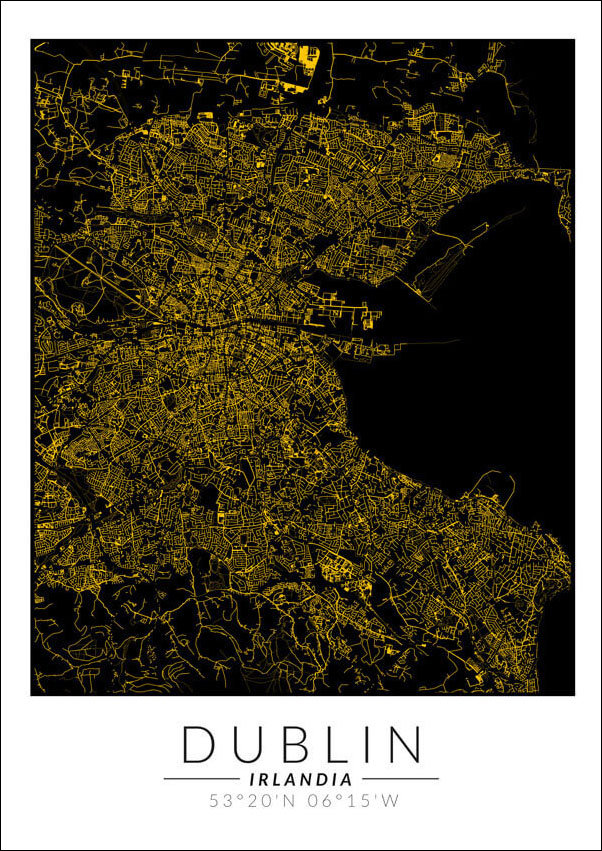 Galeria Plakatu, Plakat, Dublin Złota Mapa, 30x40 cm