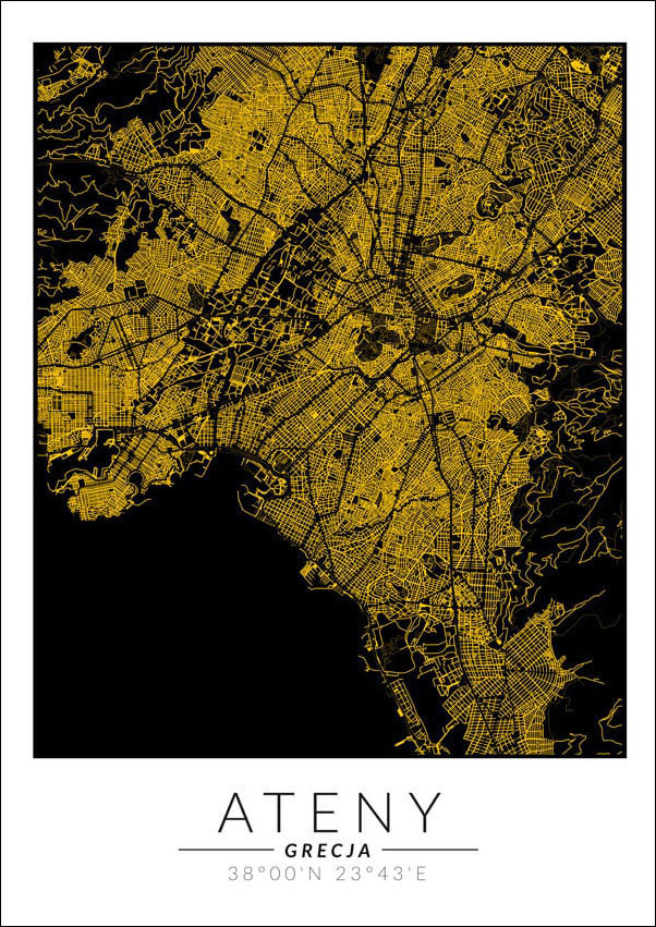 Galeria Plakatu, Plakat, Ateny Złota Mapa, 60x80 cm