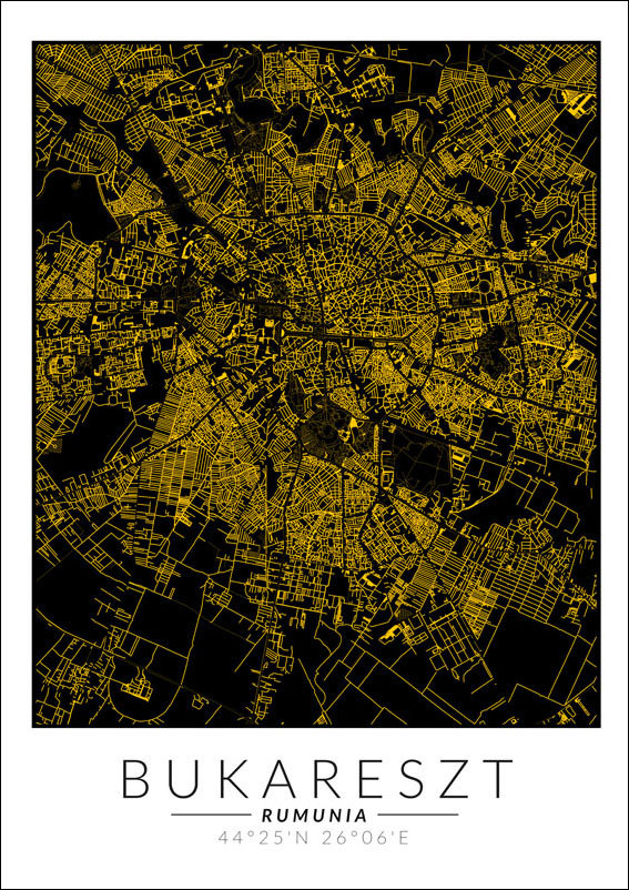 Galeria Plakatu, Plakat, Bukareszt Złota Mapa, 59,4x84,1 cm