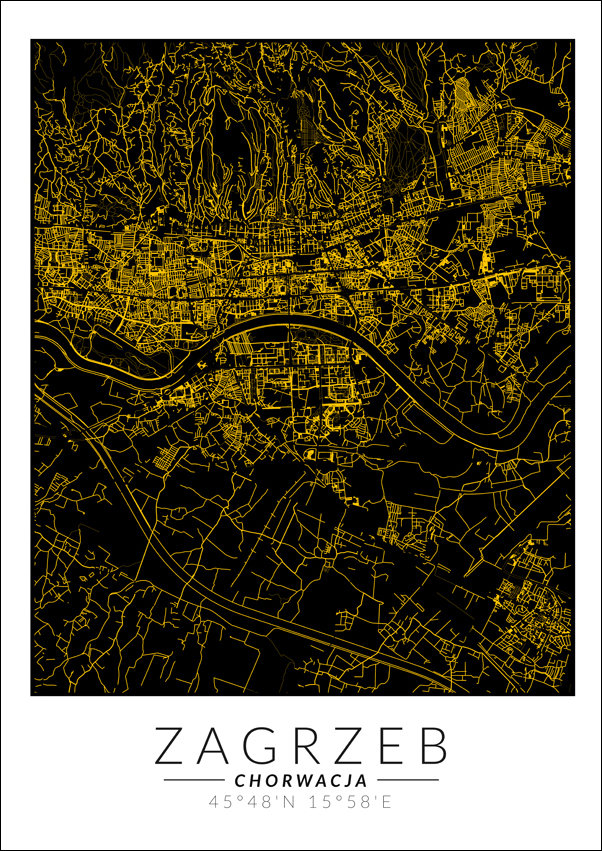 Galeria Plakatu, Plakat, Zagrzeb Złota Mapa, 20x30 cm