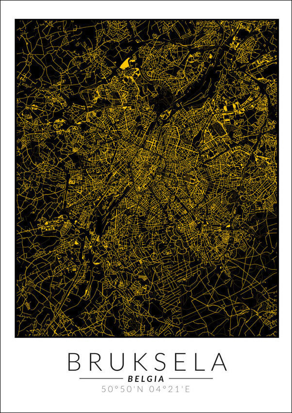 Galeria Plakatu, Plakat, Bruksela Złota Mapa, 40x60 cm