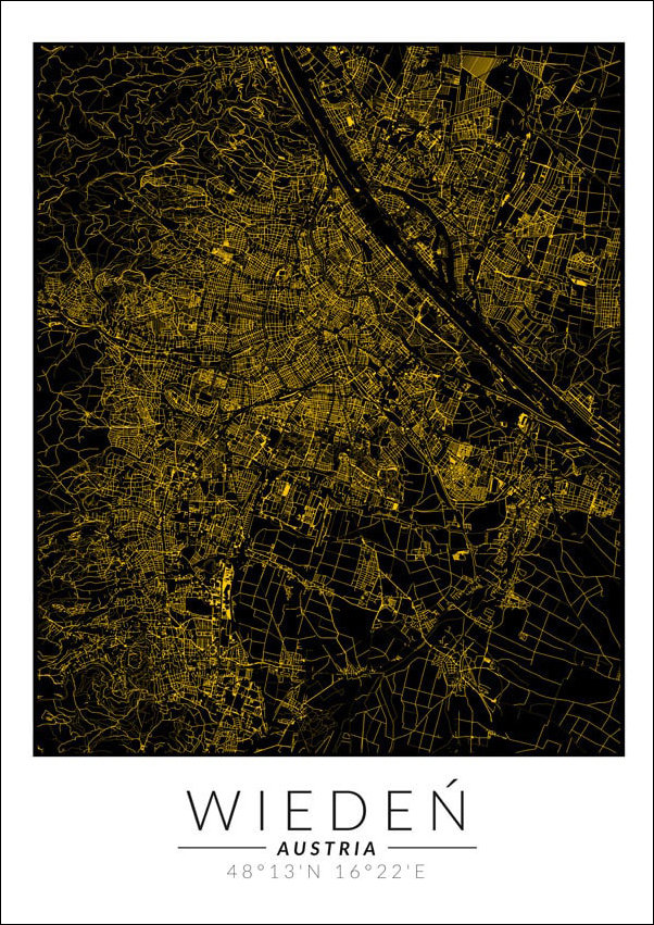 Galeria Plakatu, Plakat, Wiedeń Złota Mapa, 50x70 cm