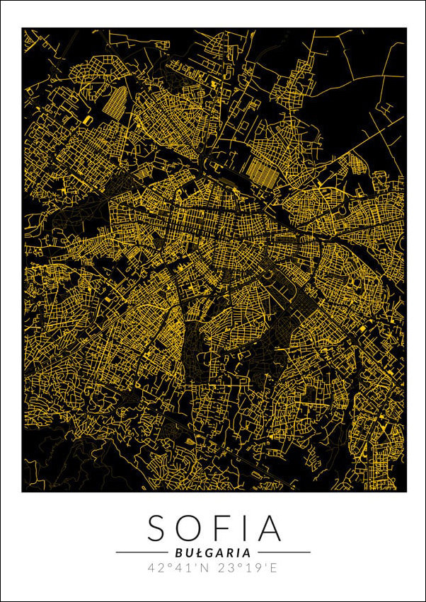 Galeria Plakatu, Plakat, Sofia Złota Mapa, 59,4x84,1 cm