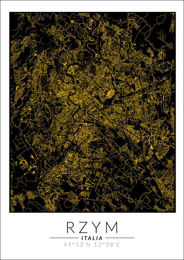 Galeria Plakatu, Plakat, Rzym Złota Mapa, 21x29,7 cm