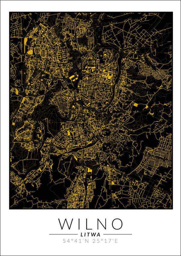 Galeria Plakatu, Plakat, Wilno Złota Mapa, 70x100 cm