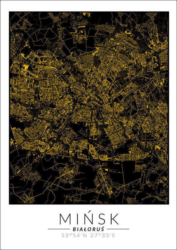 Galeria Plakatu, Plakat, Mińsk Złota Mapa, 40x50 cm